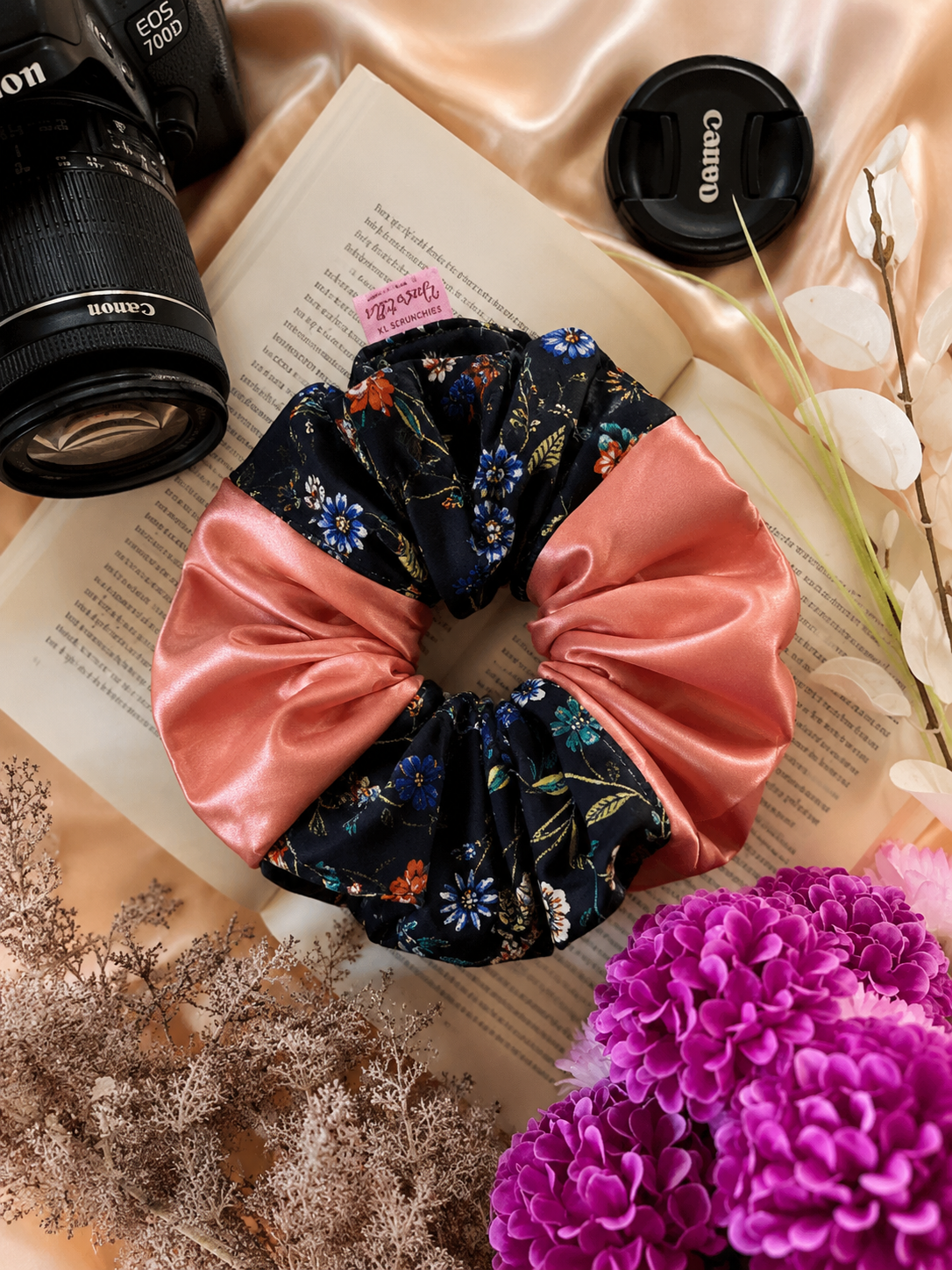 Floral Eclipse Silk X Printed Rayon XL Scrunchie