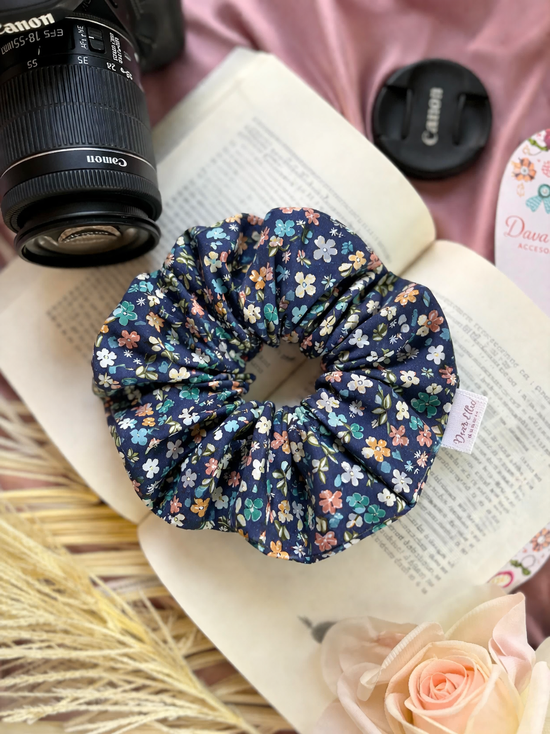 Midnight Meadow Cotton Poplin XL Scrunchie