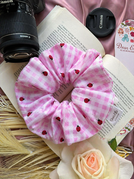 Ladybug Picnic Cotton Poplin XL Scrunchie