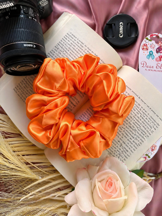 Orange Blaze Silk XL Scrunchie