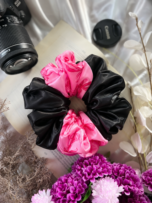 Ribbon Noir Blossom XL Scrunchie