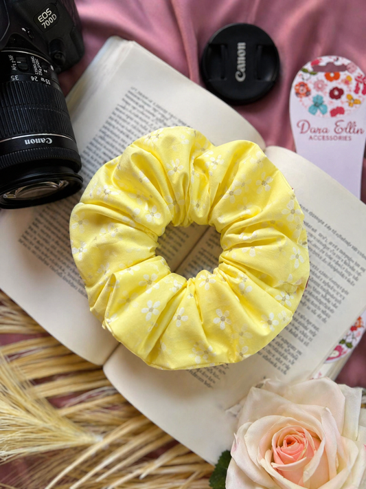 Sunny Bloom Cotton Poplin XL Scrunchie