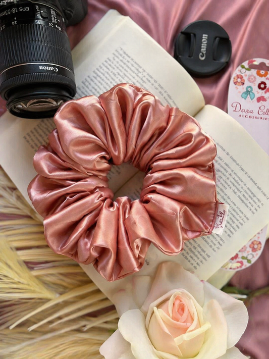 Sunset Rose Satin Silk XL Scrunchie
