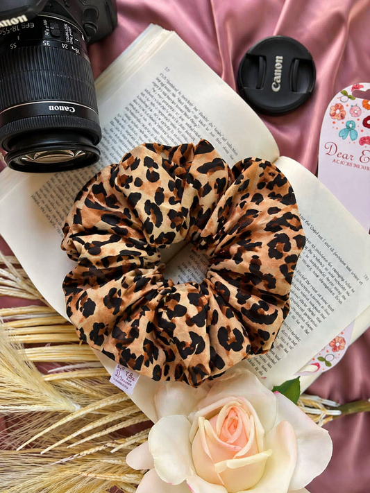 Wild Leopard Rayon XL Scrunchie